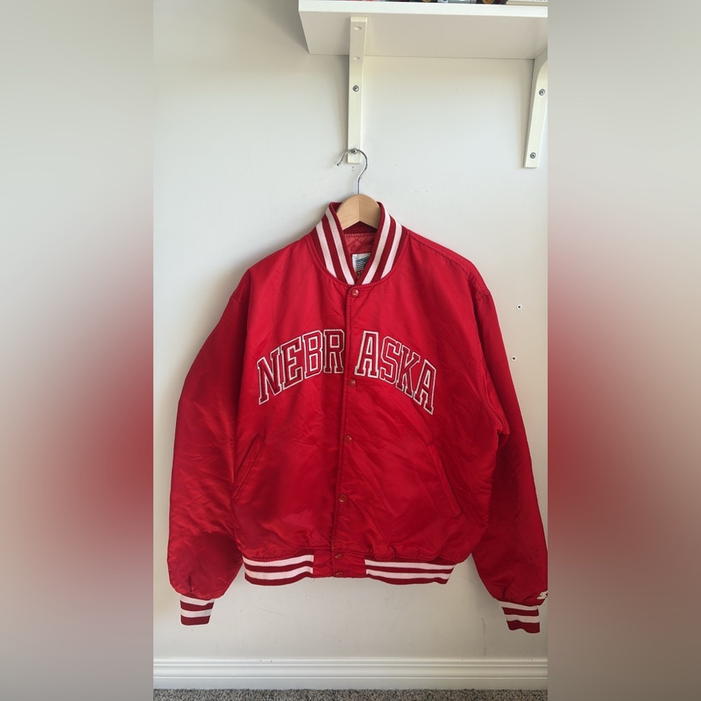 Vintage 80s Starter Nebraska Cornhuskers Satin Jacket